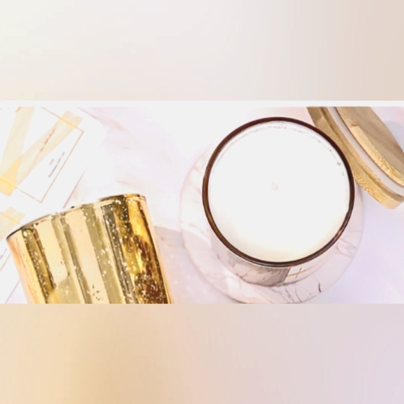 Handmade Other - Gold and White  Handmade Candle with Topper